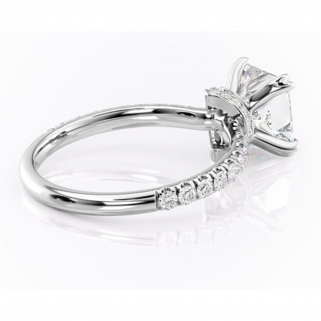 Inel de logodnă Vivienne din aur Alb 14kt cu moissanite tăietură princess – Montură pavé rafinată pentru profil înalt | Personalizează și configurează gratuit online [2]
