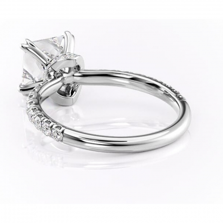 Inel de logodnă Vivienne din aur Alb 14kt cu moissanite tăietură princess – Montură pavé rafinată pentru profil înalt | Personalizează și configurează gratuit online [3]