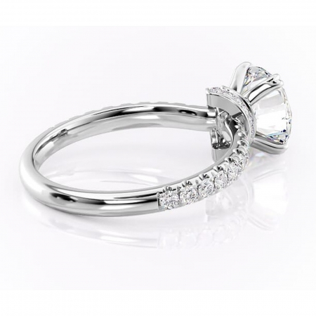 Inel de logodnă Vivienne din aur Alb 14kt cu moissanite tăietură rotundă – Montură pavé rafinată pentru profil înalt | Personalizează și configurează gratuit online [2]