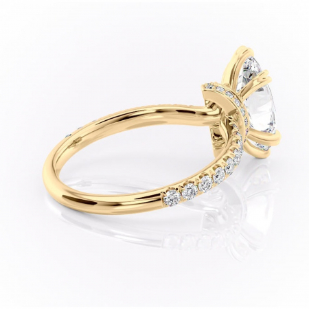 Inel de logodnă Vivienne din aur Galben 14kt cu moissanite tăietură marquise – Montură pavé rafinată pentru profil înalt | Personalizează și configurează gratuit online [2]