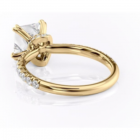 Inel de logodnă Vivienne din aur Galben 14kt cu moissanite tăietură princess – Montură pavé rafinată pentru profil înalt | Personalizează și configurează gratuit online [3]
