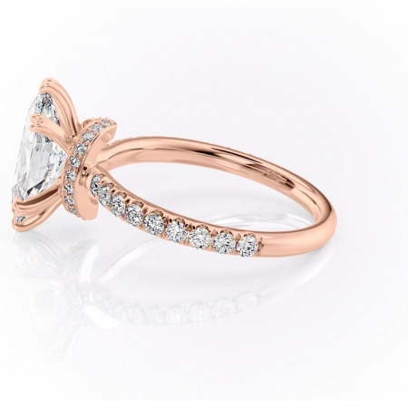 Inel de logodnă Vivienne din aur Rose 14kt cu moissanite tăietură marquise – Montură pavé rafinată pentru profil înalt | Personalizează și configurează gratuit online [5]