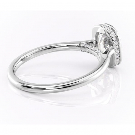 Inel de logodnă Wisteria din aur Alb 14kt cu moissanite tăietură asscher – Solitar rafinată pentru profil înalt | Personalizează și configurează gratuit online [2]