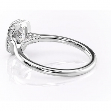 Inel de logodnă Wisteria din aur Alb 14kt cu moissanite tăietură asscher – Solitar rafinată pentru profil înalt | Personalizează și configurează gratuit online [4]