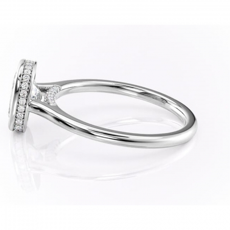 Inel de logodnă Wisteria din aur Alb 14kt cu moissanite tăietură asscher – Solitar rafinată pentru profil înalt | Personalizează și configurează gratuit online [5]