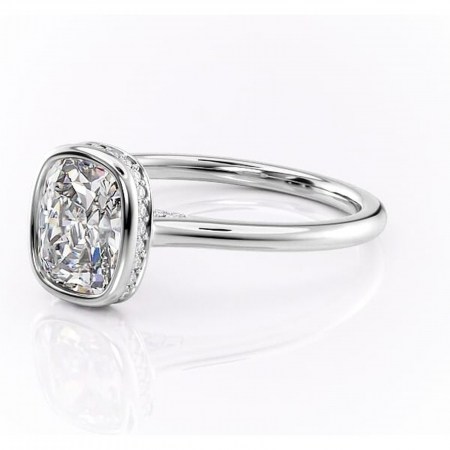 Inel de logodnă Wisteria din aur Alb 14kt cu moissanite tăietură asscher – Solitar rafinată pentru profil înalt | Personalizează și configurează gratuit online [6]