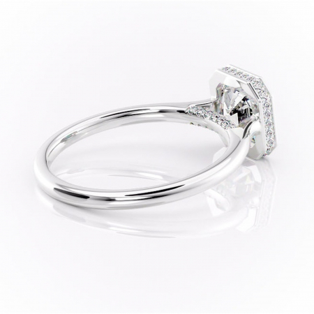 Inel de logodnă Wisteria din aur Alb 14kt cu moissanite tăietură asscher – Solitar rafinată pentru profil înalt | Personalizează și configurează gratuit online [2]