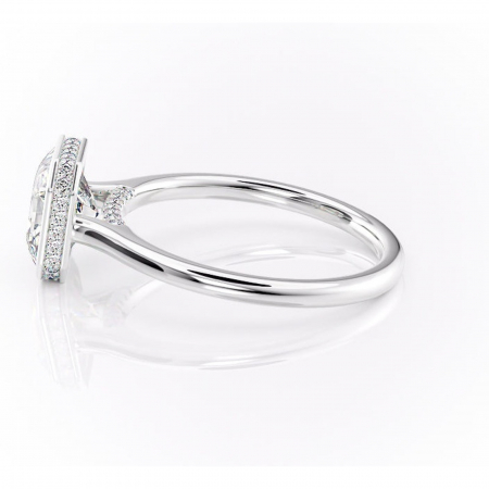 Inel de logodnă Wisteria din aur Alb 14kt cu moissanite tăietură asscher – Solitar rafinată pentru profil înalt | Personalizează și configurează gratuit online [5]