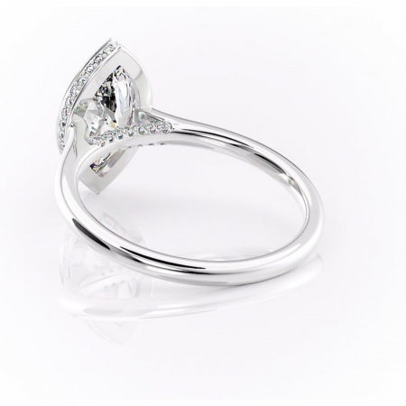 Inel de logodnă Wisteria din aur Alb 14kt cu moissanite tăietură marquise – Solitar rafinată pentru profil înalt | Personalizează și configurează gratuit online [3]