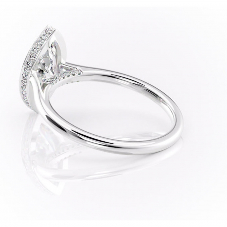 Inel de logodnă Wisteria din aur Alb 14kt cu moissanite tăietură marquise – Solitar rafinată pentru profil înalt | Personalizează și configurează gratuit online [4]