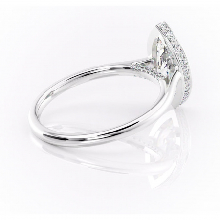 Inel de logodnă Wisteria din aur Alb 14kt cu moissanite tăietură marquise – Solitar rafinată pentru profil înalt | Personalizează și configurează gratuit online [2]