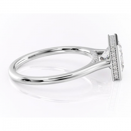 Inel de logodnă Wisteria din aur Alb 14kt cu moissanite tăietură princess – Solitar rafinată pentru profil înalt | Personalizează și configurează gratuit online [1]