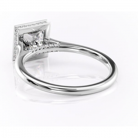 Inel de logodnă Wisteria din aur Alb 14kt cu moissanite tăietură princess – Solitar rafinată pentru profil înalt | Personalizează și configurează gratuit online [3]