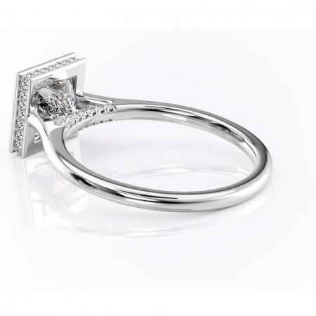 Inel de logodnă Wisteria din aur Alb 14kt cu moissanite tăietură princess – Solitar rafinată pentru profil înalt | Personalizează și configurează gratuit online [4]