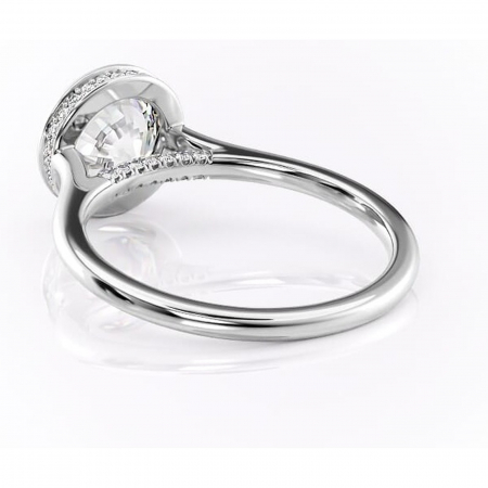 Inel de logodnă Wisteria din aur Alb 14kt cu moissanite tăietură rotundă – Solitar rafinată pentru profil înalt | Personalizează și configurează gratuit online [3]