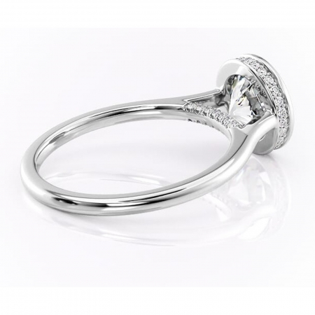 Inel de logodnă Wisteria din aur Alb 14kt cu moissanite tăietură rotundă – Solitar rafinată pentru profil înalt | Personalizează și configurează gratuit online [2]