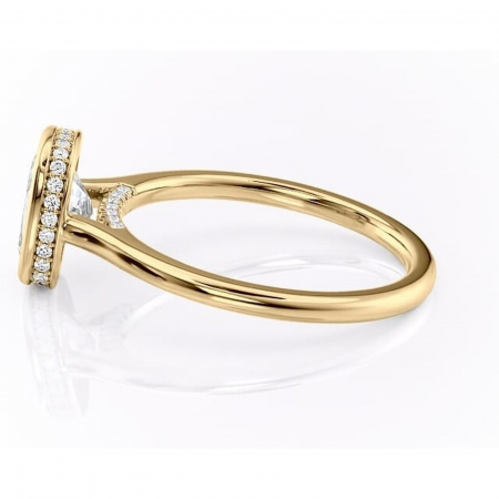 Inel de logodnă Wisteria din aur Galben 14kt cu moissanite tăietură asscher – Solitar rafinată pentru profil înalt | Personalizează și configurează gratuit online [5]