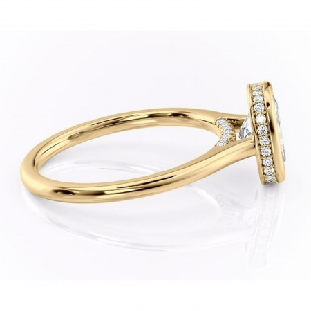 Inel de logodnă Wisteria din aur Galben 14kt cu moissanite tăietură asscher – Solitar rafinată pentru profil înalt | Personalizează și configurează gratuit online [1]