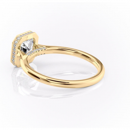 Inel de logodnă Wisteria din aur Galben 18kt cu moissanite tăietură asscher – Solitar rafinată pentru profil înalt | Personalizează și configurează gratuit online [4]