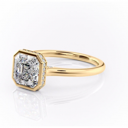 Inel de logodnă Wisteria din aur Galben 18kt cu moissanite tăietură asscher – Solitar rafinată pentru profil înalt | Personalizează și configurează gratuit online [6]