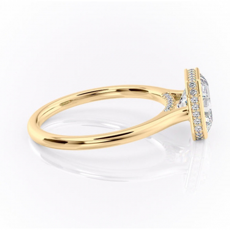 Inel de logodnă Wisteria din aur Galben 18kt cu moissanite tăietură asscher – Solitar rafinată pentru profil înalt | Personalizează și configurează gratuit online [1]