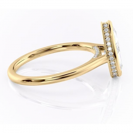 Inel de logodnă Wisteria din aur Galben 14kt cu moissanite tăietură pară – Solitar rafinată pentru profil înalt | Personalizează și configurează gratuit online [1]