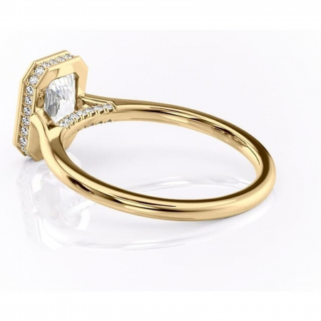 Inel de logodnă Wisteria din aur Galben 14kt cu moissanite tăietură radiantă – Solitar rafinată pentru profil înalt | Personalizează și configurează gratuit online [4]