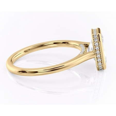 Inel de logodnă Wisteria din aur Galben 14kt cu moissanite tăietură radiantă – Solitar rafinată pentru profil înalt | Personalizează și configurează gratuit online [1]