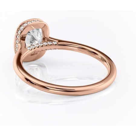 Inel de logodnă Wisteria din aur Rose 14kt cu moissanite tăietură asscher – Solitar rafinată pentru profil înalt | Personalizează și configurează gratuit online [3]