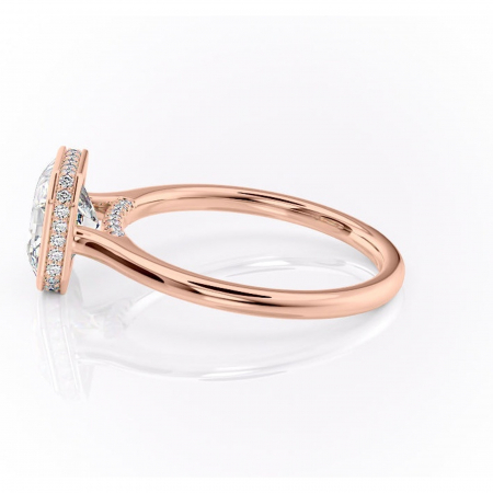 Inel de logodnă Wisteria din aur Rose 14kt cu moissanite tăietură asscher – Solitar rafinată pentru profil înalt | Personalizează și configurează gratuit online [5]
