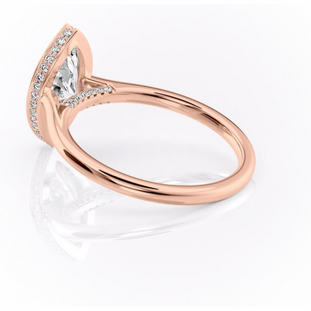 Inel de logodnă Wisteria din aur Rose 14kt cu moissanite tăietură marquise – Solitar rafinată pentru profil înalt | Personalizează și configurează gratuit online [4]