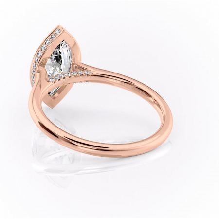 Inel de logodnă Wisteria din aur Rose 14kt cu moissanite tăietură marquise – Solitar rafinată pentru profil înalt | Personalizează și configurează gratuit online [3]