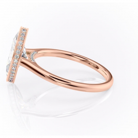 Inel de logodnă Wisteria din aur Rose 14kt cu moissanite tăietură marquise – Solitar rafinată pentru profil înalt | Personalizează și configurează gratuit online [5]
