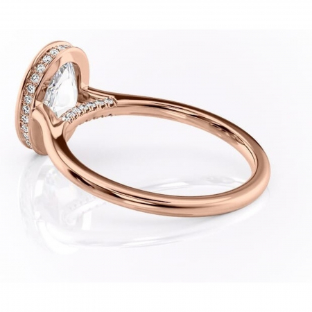 Inel de logodnă Wisteria din aur Rose 14kt cu moissanite tăietură ovală – Solitar rafinată pentru profil înalt | Personalizează și configurează gratuit online [4]