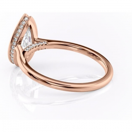 Inel de logodnă Wisteria din aur Rose 18kt cu moissanite tăietură pară – Solitar rafinată pentru profil înalt | Personalizează și configurează gratuit online [4]