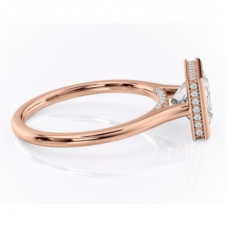 Inel de logodnă Wisteria din aur Rose 14kt cu moissanite tăietură princess – Solitar rafinată pentru profil înalt | Personalizează și configurează gratuit online [1]