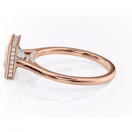 Inel de logodnă Wisteria din aur Rose 14kt cu moissanite tăietură princess – Solitar rafinată pentru profil înalt | Personalizează și configurează gratuit online [5]