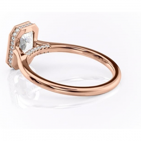 Inel de logodnă Wisteria din aur Rose 18kt cu moissanite tăietură radiantă – Solitar rafinată pentru profil înalt | Personalizează și configurează gratuit online [4]