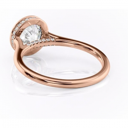 Inel de logodnă Wisteria din aur Rose 14kt cu moissanite tăietură rotundă – Solitar rafinată pentru profil înalt | Personalizează și configurează gratuit online [3]