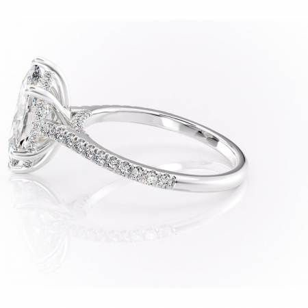 Inel de logodnă Zella din aur Alb 14kt cu moissanite tăietură marquise – Montură pavé rafinată pentru profil înalt | Personalizează și configurează gratuit online [5]