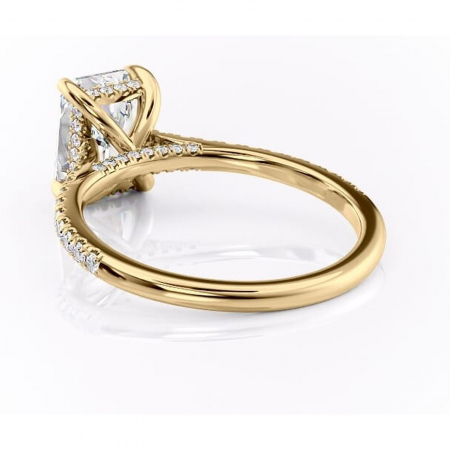 Inel de logodnă Zella din aur Galben 14kt cu moissanite tăietură radiantă – Montură pavé rafinată pentru profil înalt | Personalizează și configurează gratuit online [3]