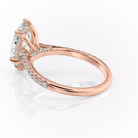 Inel de logodnă Zella din aur Rose 14kt cu moissanite tăietură marquise – Montură pavé rafinată pentru profil înalt | Personalizează și configurează gratuit online [4]