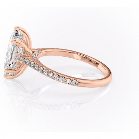 Inel de logodnă Zella din aur Rose 14kt cu moissanite tăietură marquise – Montură pavé rafinată pentru profil înalt | Personalizează și configurează gratuit online [5]