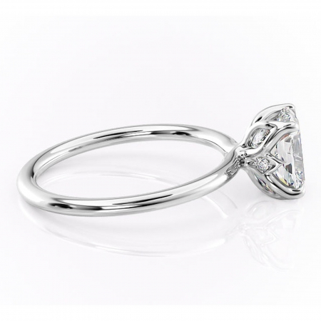 Inel de logodnă Zephyra din aur Alb 14kt cu moissanite tăietură asscher – Solitar rafinată pentru profil înalt | Personalizează și configurează gratuit online [1]