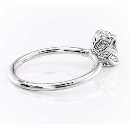 Inel de logodnă Zephyra din aur Alb 14kt cu moissanite tăietură asscher – Solitar rafinată pentru profil înalt | Personalizează și configurează gratuit online [2]