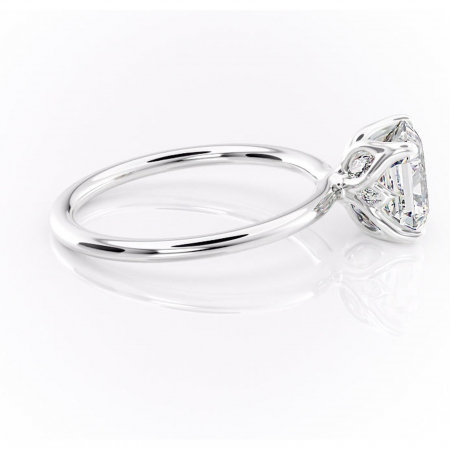 Inel de logodnă Zephyra din aur Alb 14kt cu moissanite tăietură asscher – Solitar rafinată pentru profil înalt | Personalizează și configurează gratuit online [1]