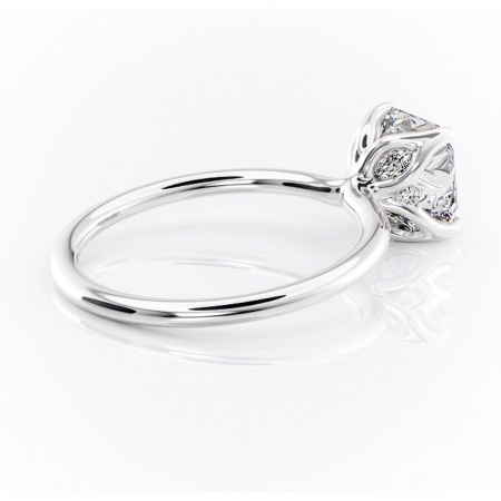 Inel de logodnă Zephyra din aur Alb 14kt cu moissanite tăietură asscher – Solitar rafinată pentru profil înalt | Personalizează și configurează gratuit online [2]