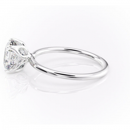 Inel de logodnă Zephyra din aur Alb 14kt cu moissanite tăietură asscher – Solitar rafinată pentru profil înalt | Personalizează și configurează gratuit online [5]