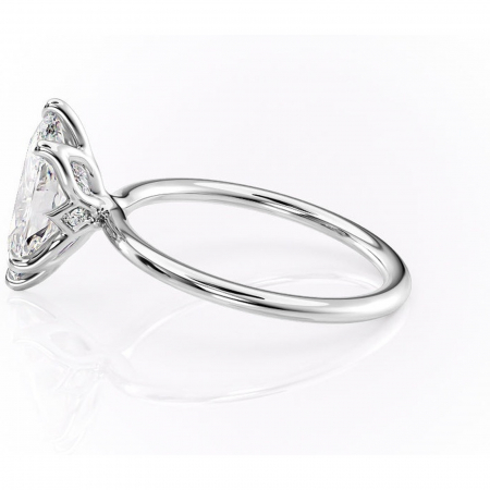 Inel de logodnă Zephyra din aur Alb 14kt cu moissanite tăietură marquise – Solitar rafinată pentru profil înalt | Personalizează și configurează gratuit online [5]