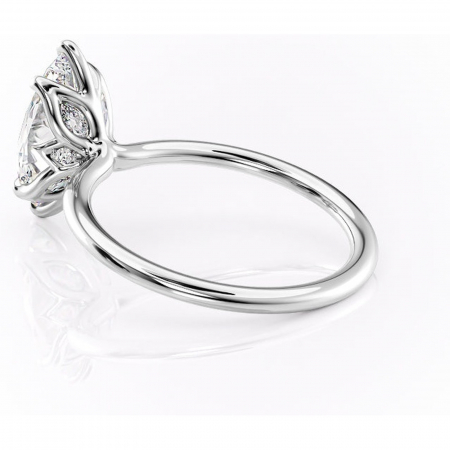 Inel de logodnă Zephyra din aur Alb 14kt cu moissanite tăietură marquise – Solitar rafinată pentru profil înalt | Personalizează și configurează gratuit online [4]
